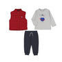 Mayoral Shirt, Pant & Vest Set - Red (2695)