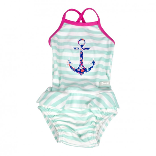 Baby Banz Girls 1pc Anchor Swimsuit - Frilly