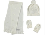 Mayoral Hat, Scarf and Mittens Set (10025), Natural