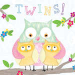 Tracks Baby Congrats Twins Card