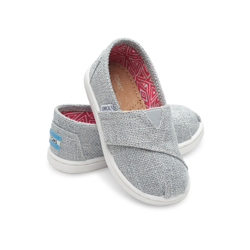 Toms Silver Linen Glimmer Tiny Toms Classic