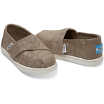 TOMS Desert Taupe Foil Feathers Tiny Toms Classics Shoes