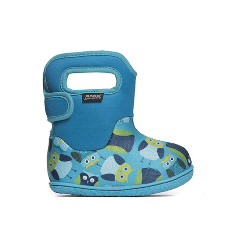 Bogs Baby Waterproof Boots Owls  - Blue Multi