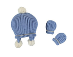 Mayoral Hat and Mittens Set (9903), Blue Heath