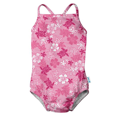 iPlay Classic Swimsuit w/ Swim Diaper - Pink Hawaiian