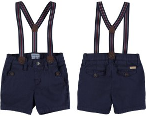 Mayoral Chino Shorts with Suspenders (1244), Blue