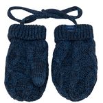 Calikids Cotton Cabled Knit Mitten - Blue Steel/Charcoal Combo