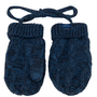 Calikids Cotton Cabled Knit Mitten - Blue Steel/Charcoal Combo