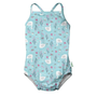 iPlay One-piece Swimsuit W/Built-in Reusable Absorbent Swim Diaper-Light Aqua Swan