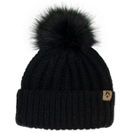 Calikids Knit Hat Fur Pom Pom - Black