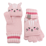FlapJackKids Knitted Fingerless Gloves - Cat