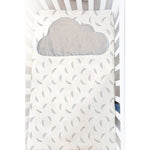 Kushies Crib Fitted Sheet Flannel w Satin Cloud