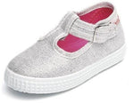 Cienta T-Strap Sparkle Shoes - Silver (51-013-26)
