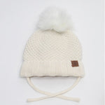 Calikids Knit Pompom Hat - Cream (W2102)