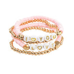 Great Pretenders Pink Love Bracelet 4-pc Set