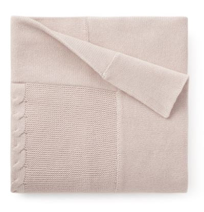Elegant Baby Cable Garter Knit Baby Blanket