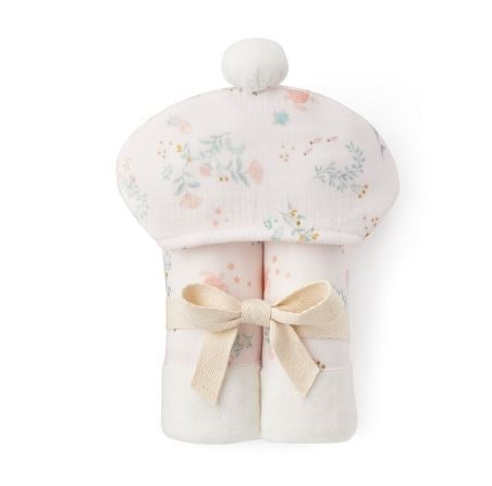 Elegant Baby Print Organic Baby Bath Wrap