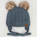 Calikids Knit Pom Pom Hat - Arctic Blue (W2200)