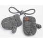 Calikids Cotton Cabled Knit Mitten - Charcoal Mix