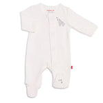 Magnetic Me Velour Magnetic Footie - Layette Embroidery
