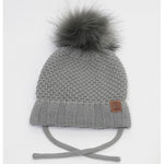 Calikids Knit Pompom Hat - Grey (W2102)