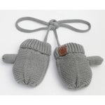 Calikids Cotton Cabled Knit Mitten - Grey