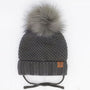 Calikids Knit Pompom Hat - Charcoal (W2102)