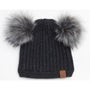 Calikids Soft Touch Knit Hat 2 Pom Pom - Black (W2177)