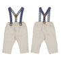Mayoral Long Trousers with Suspenders - Stone (2515)