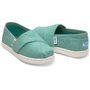 Toms Turquoise Coated Linen Tiny Toms Classics